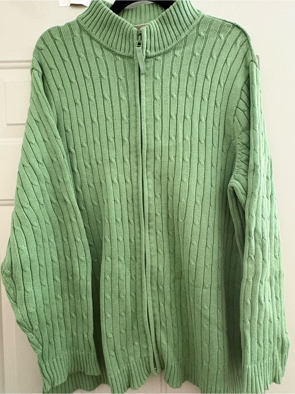 Cherokee Green Ribbed Zip Sweater